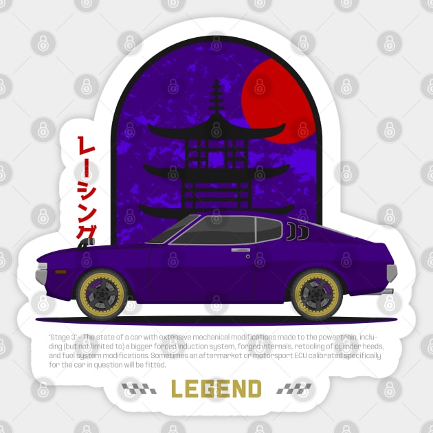 Tuner Purple Celica MK1 JDM Sticker by GoldenTuners